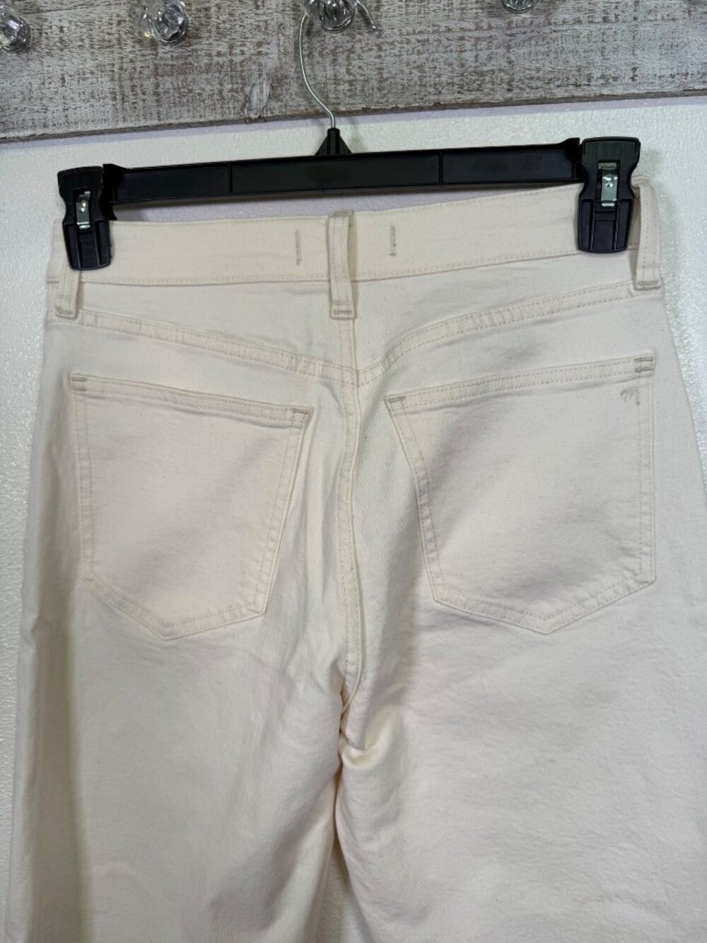 Madewell The Perfect Vintage Wide-Leg Crop Jean  Raw Hem Size 27 S Neutral - Picture 12 of 16